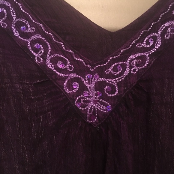 Purple Butterfly Sleeve Boho Blouse! - Picture 2 of 4